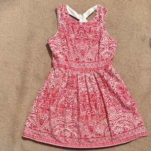 Red and White Paisley Dress